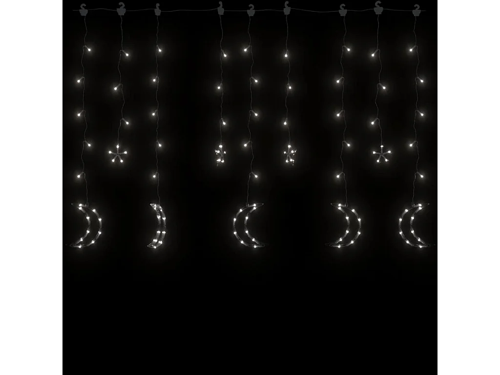 Guirlande lumineuse étoile et lune avec télécommande 138 LED