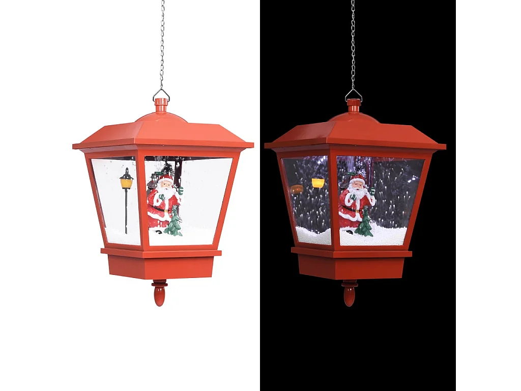 Lámpara colgante navideña luz LED Papá Noel Rojo 27x27x45 cm