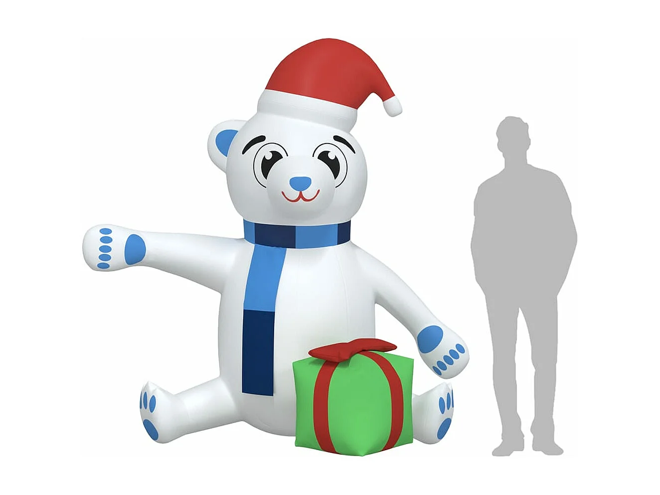 Urso de pelúcia inflável de Natal LED 240 cm