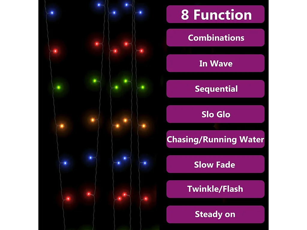 Lampes solaires 2 pcs 2x200 LED Multicolore Intérieur Extérieur