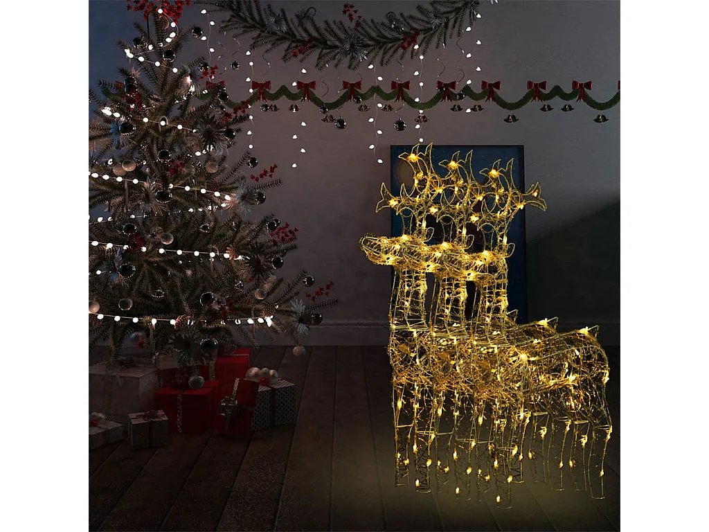 Décorations de Noël de renne 3 pcs 60x16x100 cm Acrylique