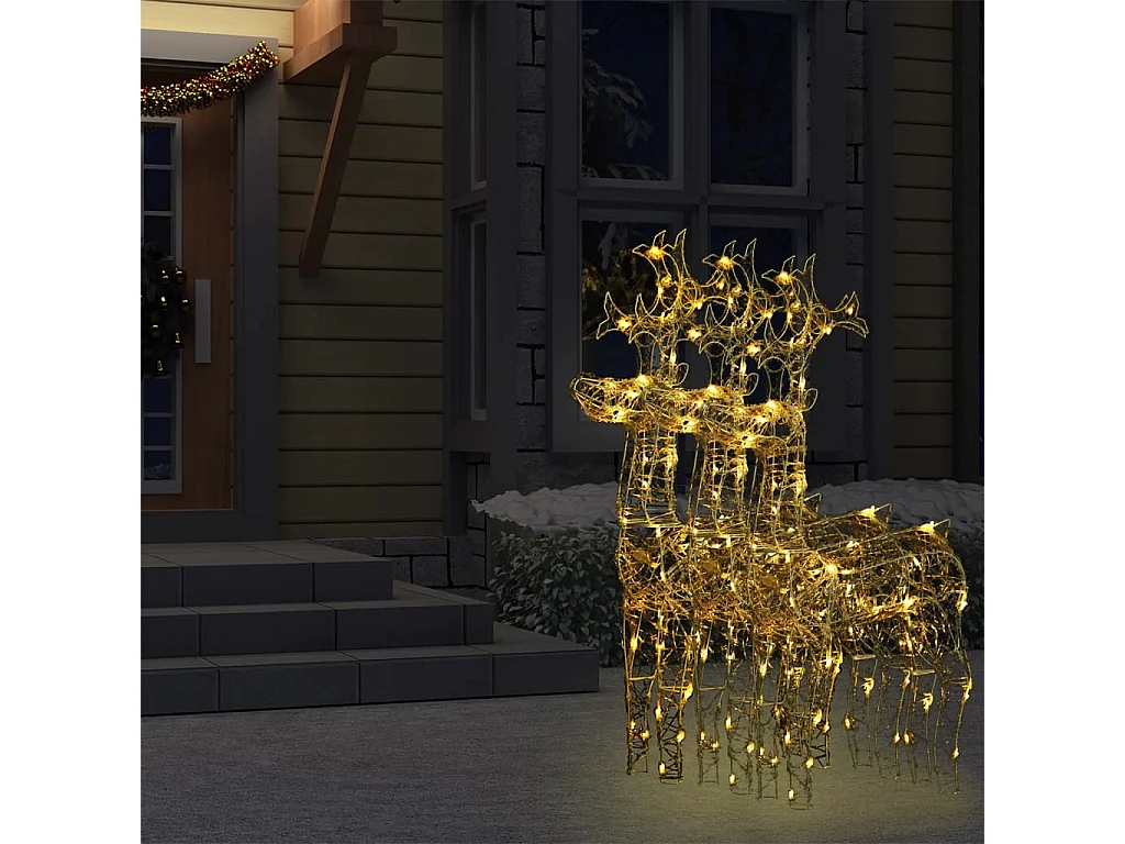 Décorations de Noël de renne 3 pcs 60x16x100 cm Acrylique