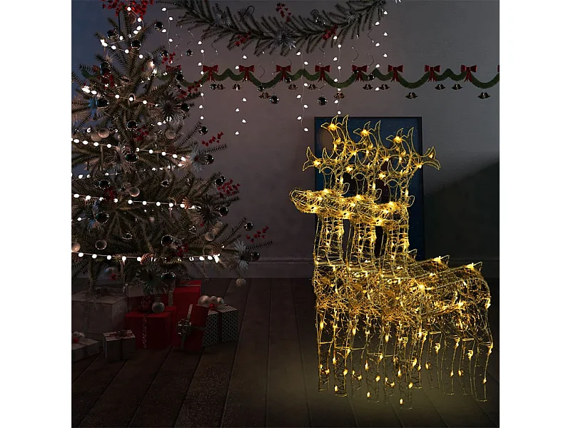 Décorations de Noël de renne 3 pcs 60x16x100 cm Acrylique