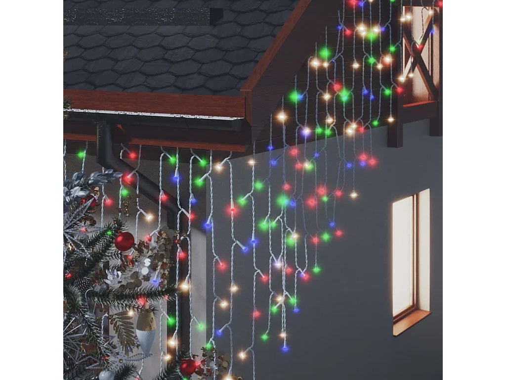 Rideau lumineux à glaçons LED 10m 400LED Multicolore 8fonctions