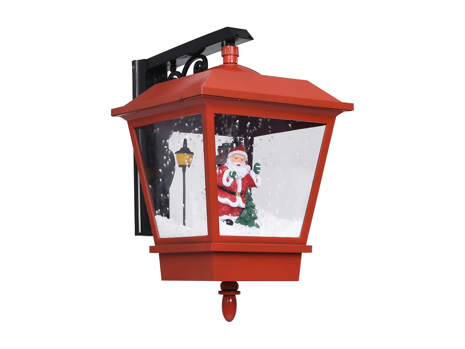 Lampada da parete natalizia luci LED e Babbo Natale Rosso 40x27x45cm