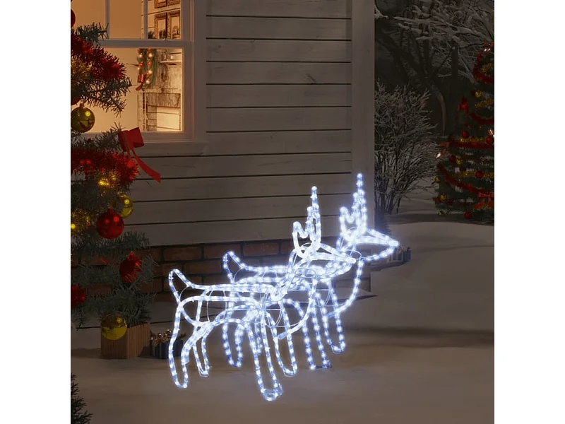 Renne di Natale 2 pz Bianco freddo 60x30x60 cm