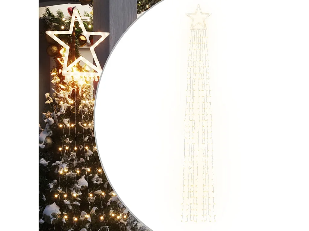 Ghirlanda per albero di Natale 320 LED bianco caldo 375 cm