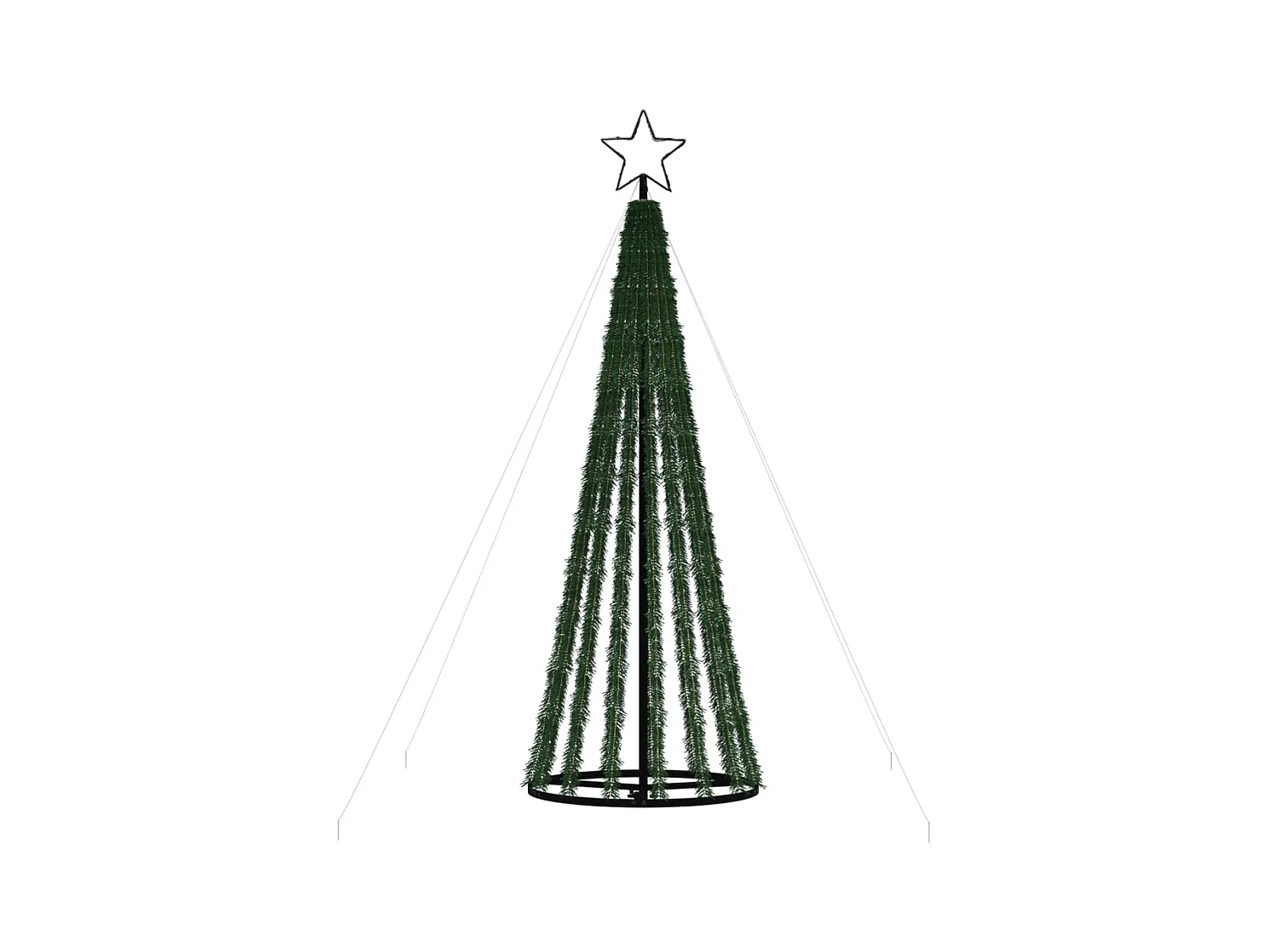 Konischer leuchtender Weihnachtsbaum 275 warmweiße LEDs 180 cm