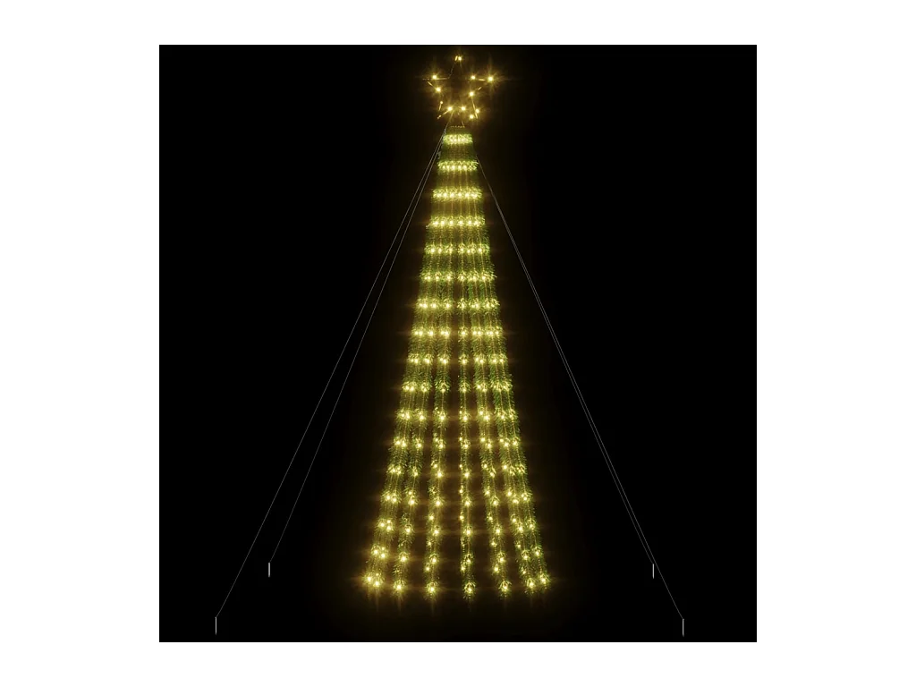 Konischer leuchtender Weihnachtsbaum 275 warmweiße LEDs 180 cm