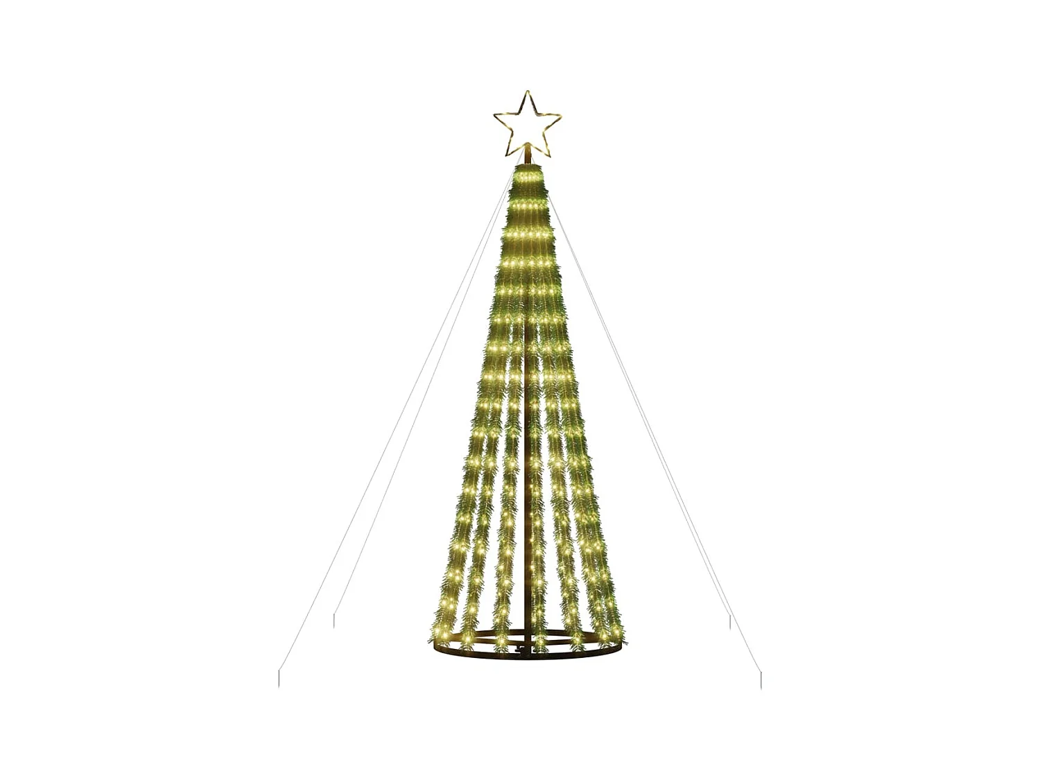 Konischer leuchtender Weihnachtsbaum 275 warmweiße LEDs 180 cm