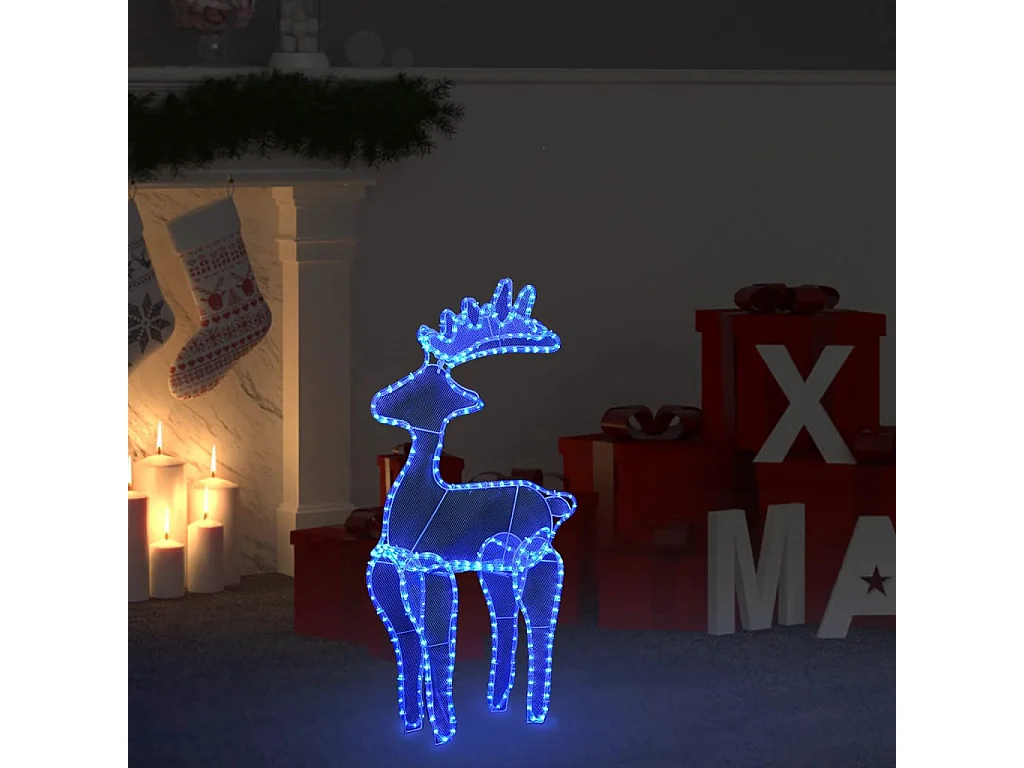 Décoration de Noël de renne avec maille 306 LED 60x24x89 cm