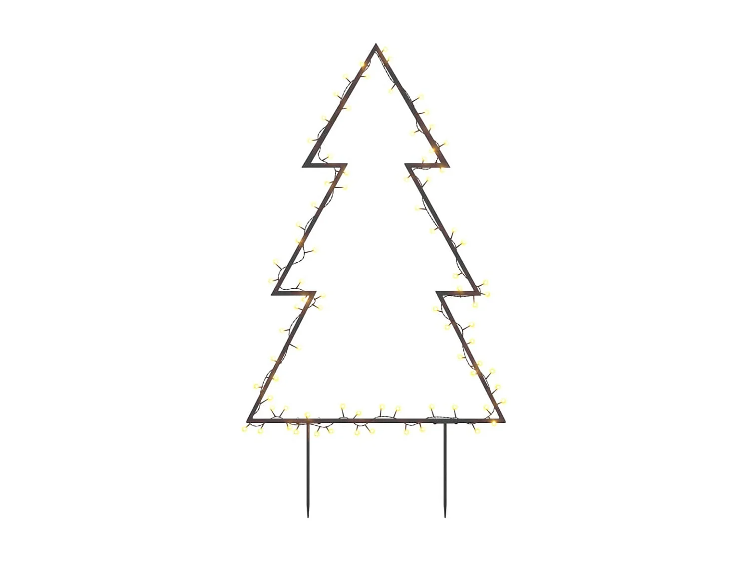 Décoration lumineuse arbre de Noël avec piquets 80 LED 60 cm