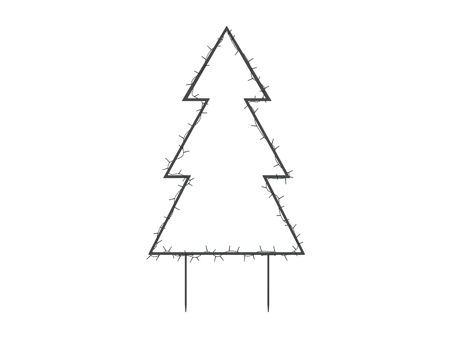 Décoration lumineuse arbre de Noël avec piquets 80 LED 60 cm