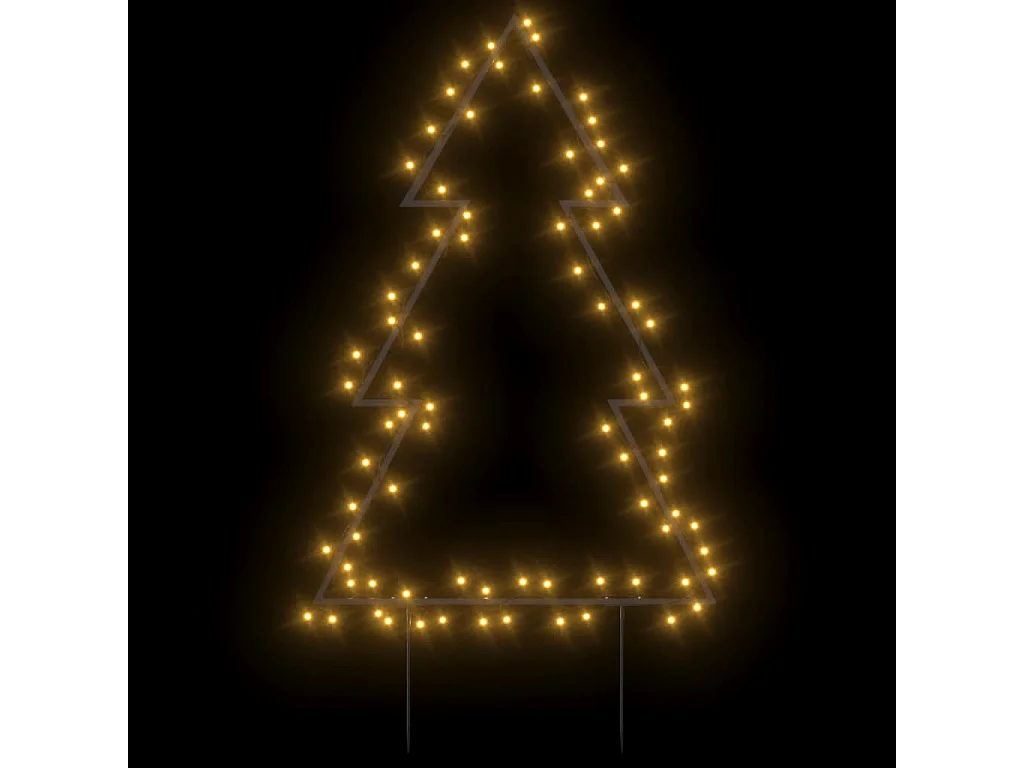 Décoration lumineuse arbre de Noël avec piquets 80 LED 60 cm