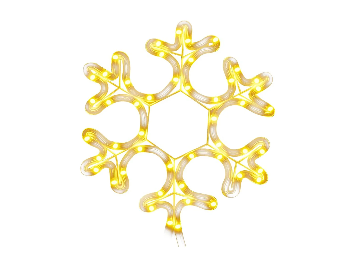 Figure de flocon de neige de Noël et 48 LED Blanc chaud 27x27cm