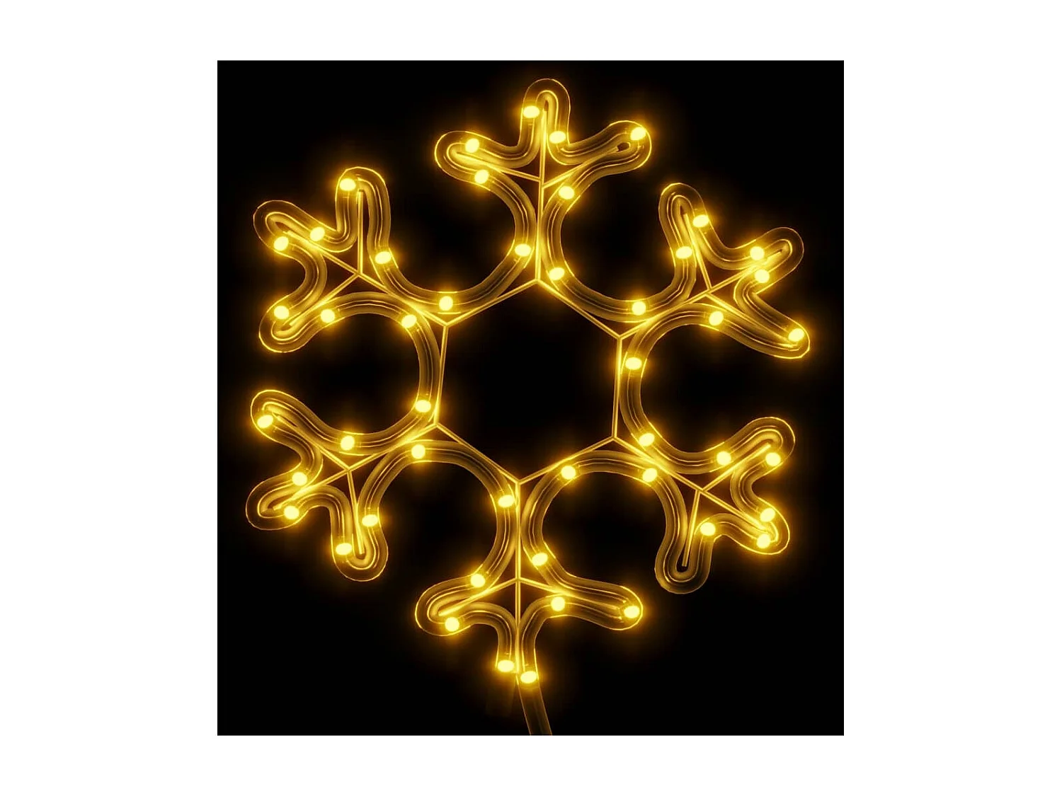 Figure de flocon de neige de Noël et 48 LED Blanc chaud 27x27cm