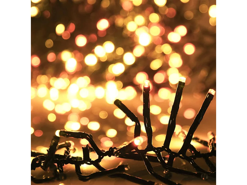 Guirlande lumineuse à LED groupées 400LED Blanc chaud 7,4 m PVC