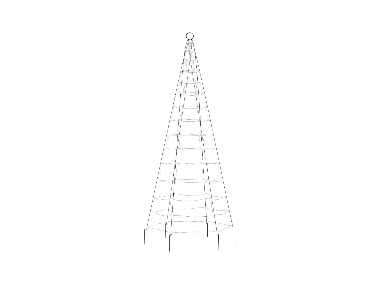 Beleuchteter Weihnachtsbaum am Fahnenmast 200 LED weiß 180 cm