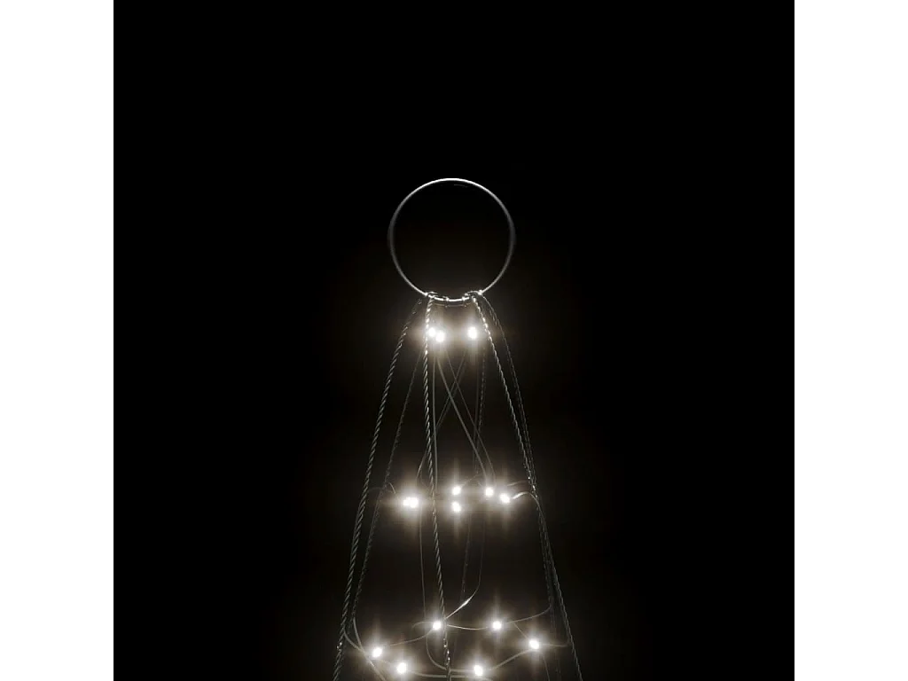 Beleuchteter Weihnachtsbaum am Fahnenmast 200 LED weiß 180 cm