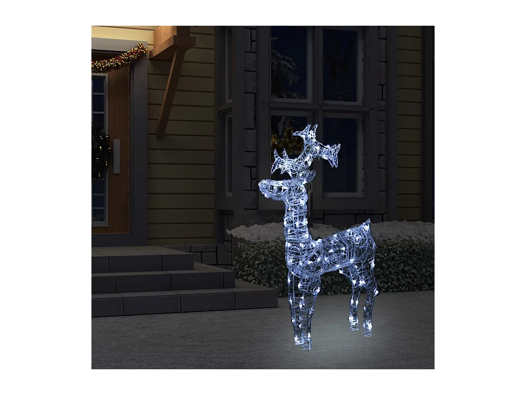 Decoração de Natal rena 90 LED 60x16x100 cm Acrílico