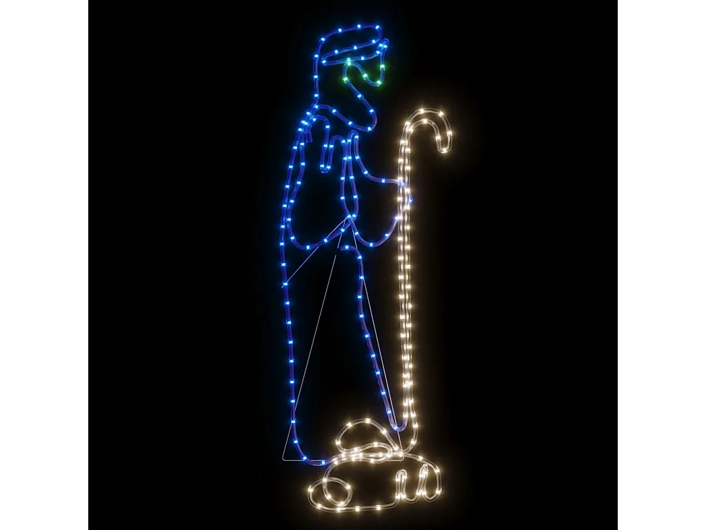 Statuina natalizia pastore e agnello con 168 LED 102,5x35 cm