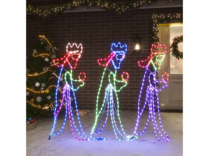 Figura navideña de reyes magos con 504 LEDs 99,5x45,5 cm