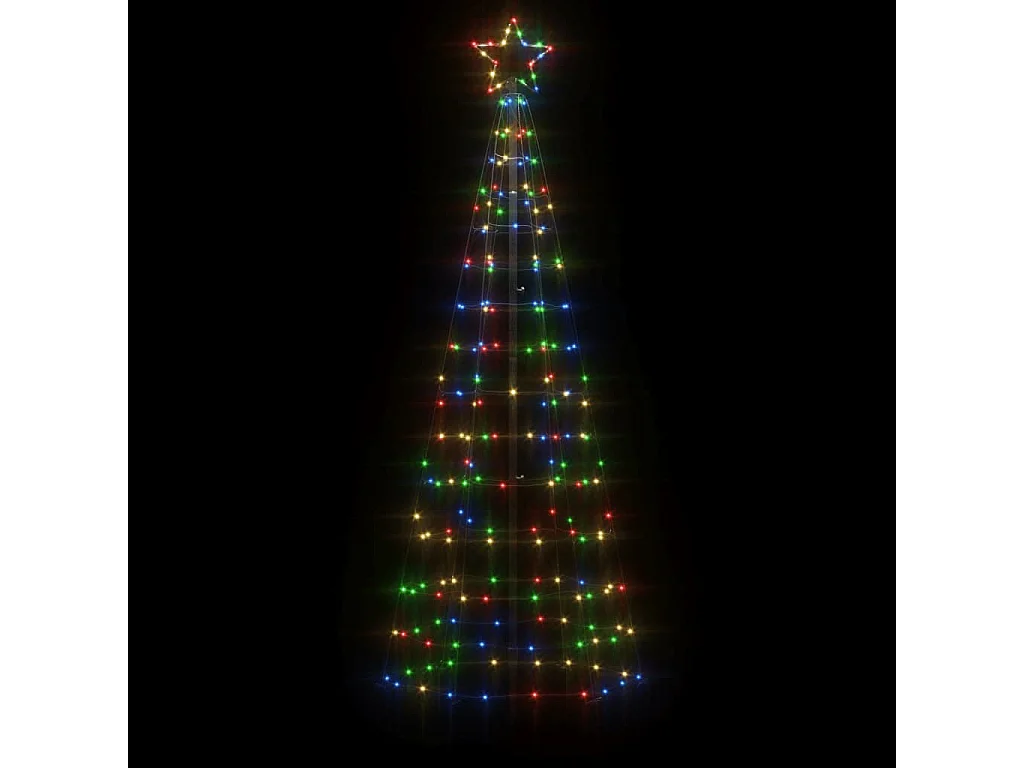 Arbre de Noël lumineux avec piquets 220 LED coloré 180 cm