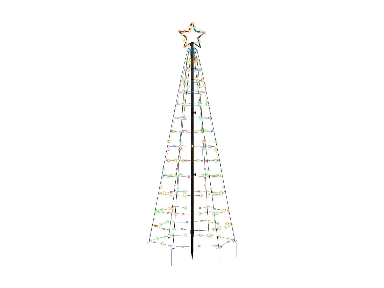 Arbre de Noël lumineux avec piquets 220 LED coloré 180 cm