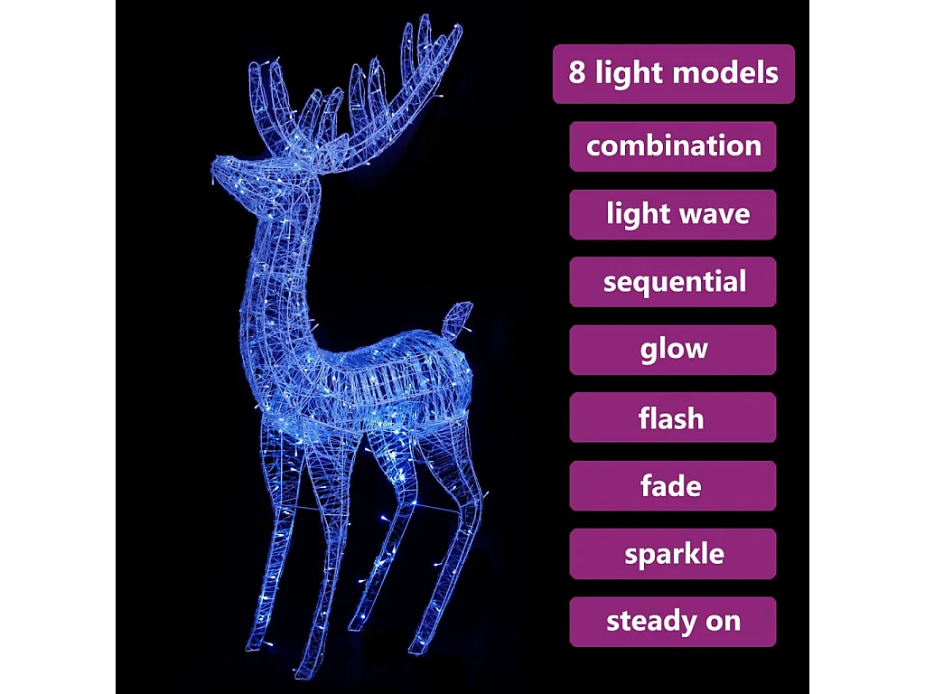 Rena de Natal XXL Acrílico 250 LED 180 cm Azul