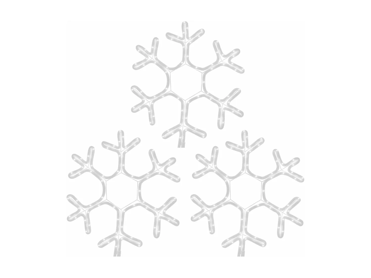 Fiocchi di neve natalizi con LED 3 pz Bianco caldo 38x37 cm