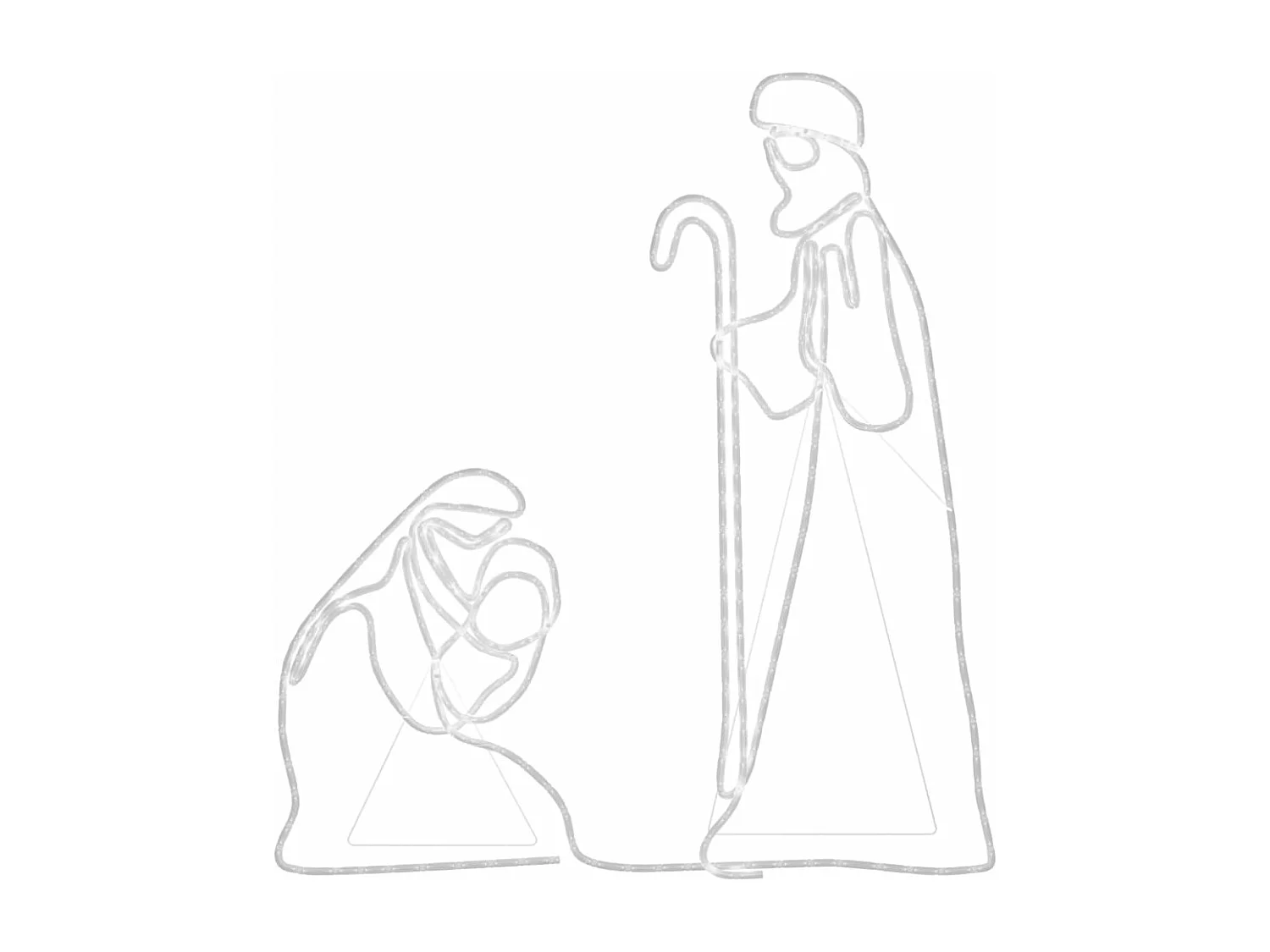 Estatueta de Natal Maria e José com 264 LEDs 40x55 e 38x100cm