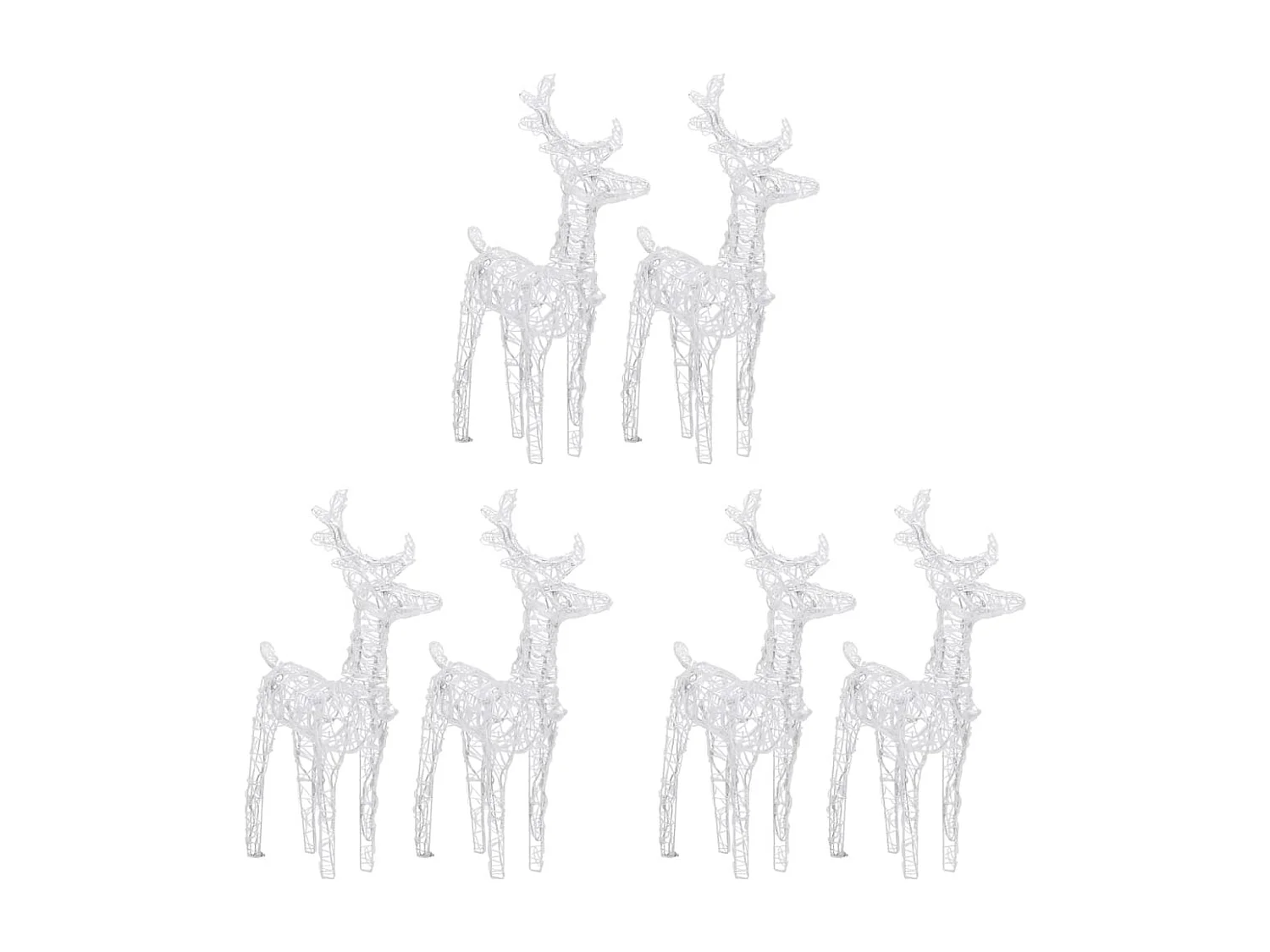 Renne di Natale 6 pz 240 LED Blu Acrilico