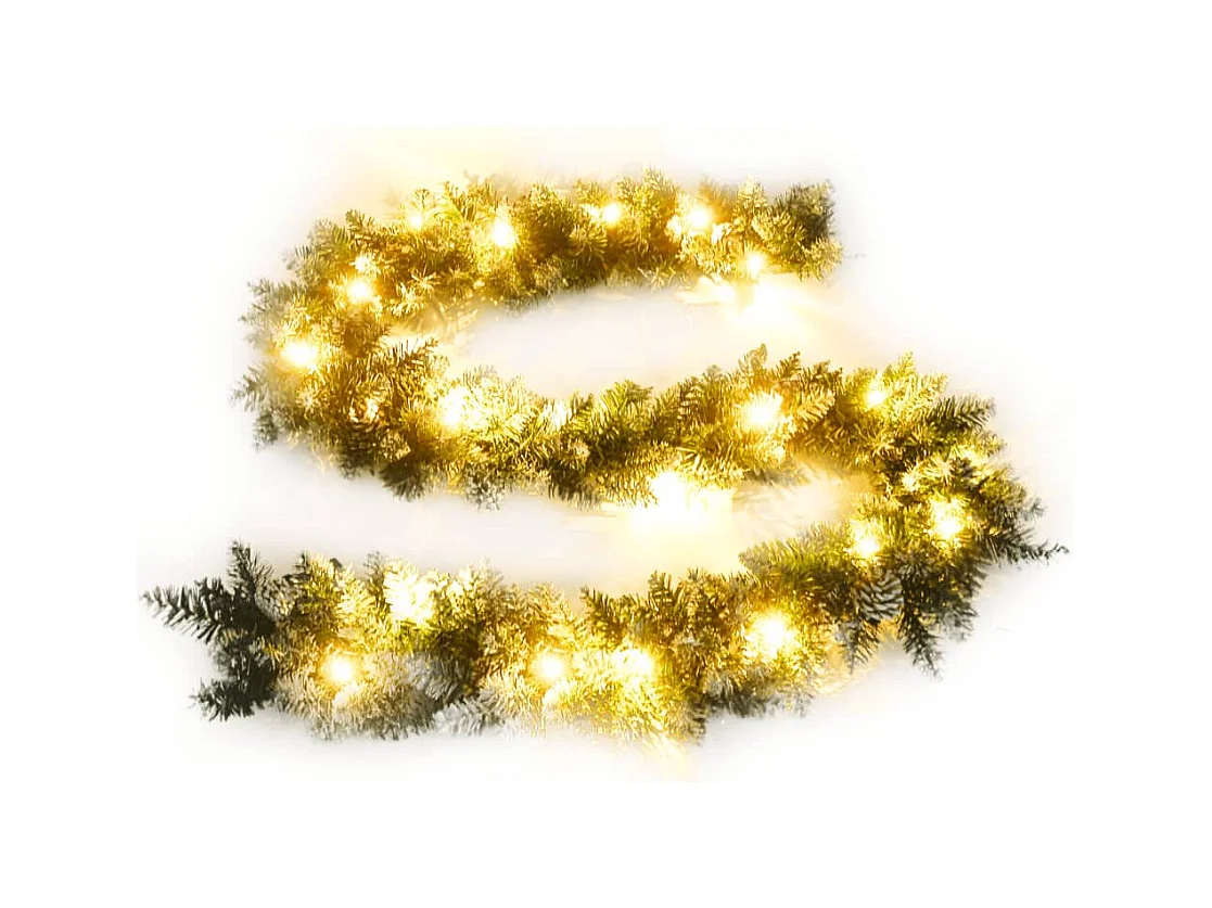 Weihnachtsgirlande mit LED-Lichtern Grün 2,7 m PVC