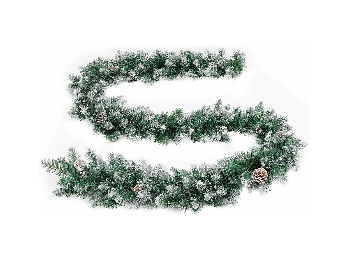 Weihnachtsgirlande mit LED-Lichtern Grün 2,7 m PVC