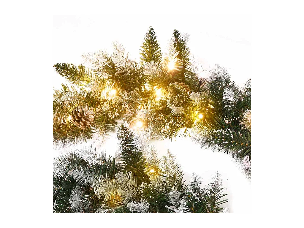 Weihnachtsgirlande mit LED-Lichtern Grün 2,7 m PVC