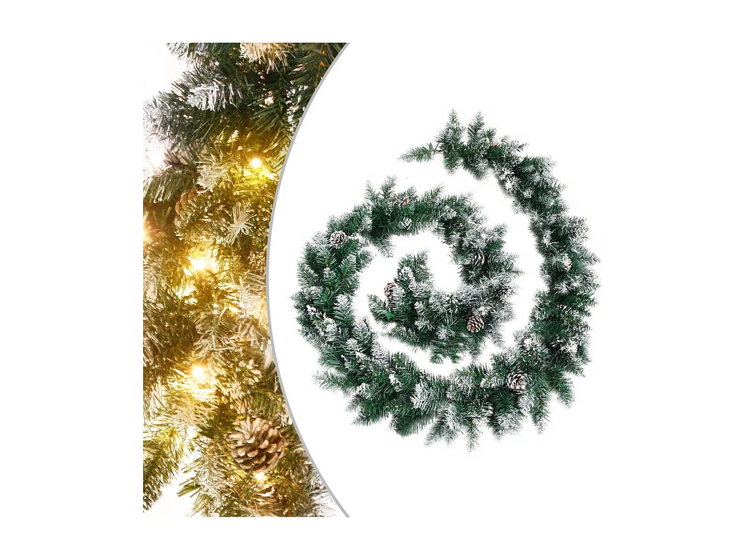 Guirlanda de Natal com luzes LED Verde 2,7 m PVC