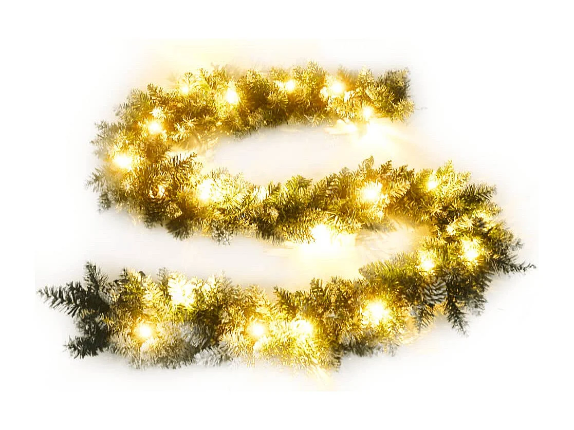 Guirlanda de Natal com luzes LED Verde 2,7 m PVC