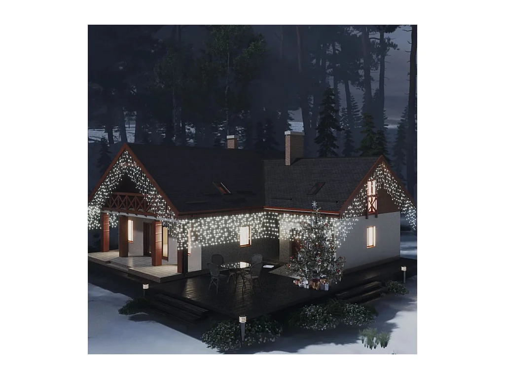 Tenda luminosa a LED per cubetti di ghiaccio 10m 400LED Bianco freddo 8 funzioni