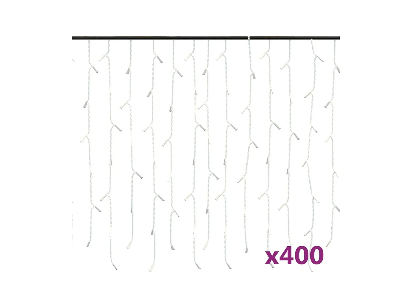 LED-Lichtervorhang Eiswürfel 10m 400LED Kaltweiß 8 Funktionen