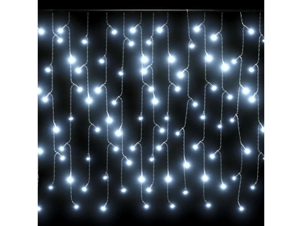 Rideau lumineux à glaçons LED 10m 400LED Blanc froid 8fonctions