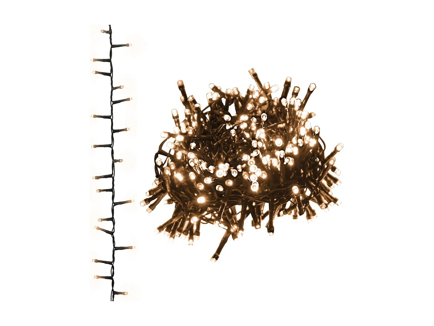 Guirlande à LED compacte avec 1000 LED Blanc chaud 25 m PVC
