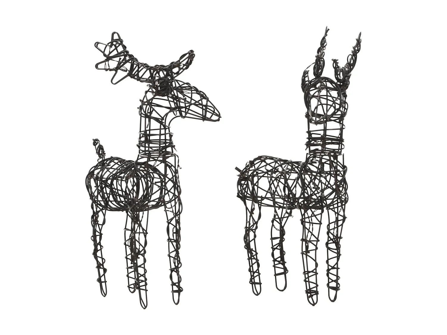 Decorazioni natalizie 4 pezzi renne 160 LED in rattan bianco caldo