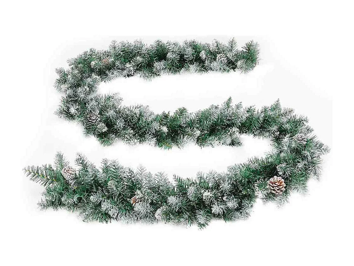 Kerstslinger met LED-verlichting Groen 5,2 m PVC