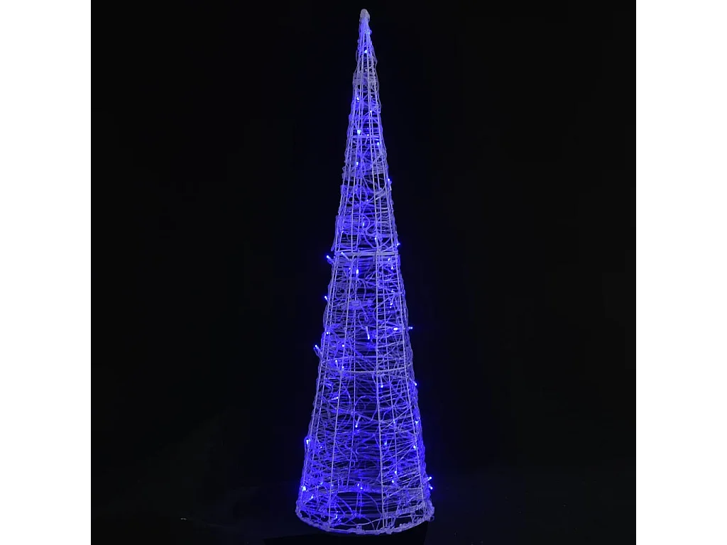 Cono de luz LED piramidal decorativo Acrílico Azul 90 cm