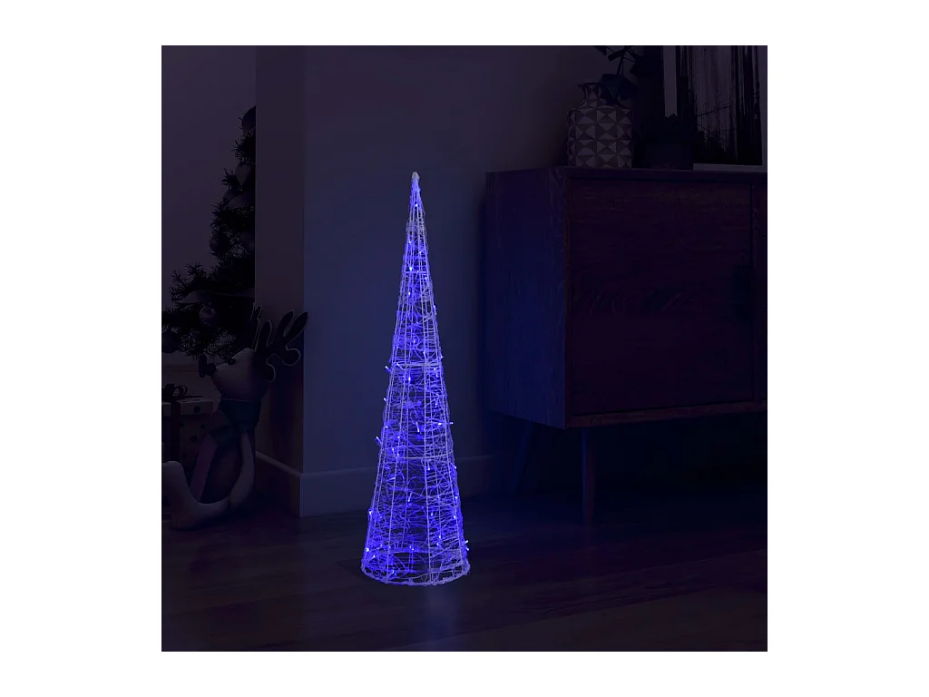 Decoratieve LED piramide lichtkegel Acryl Blauw 90 cm