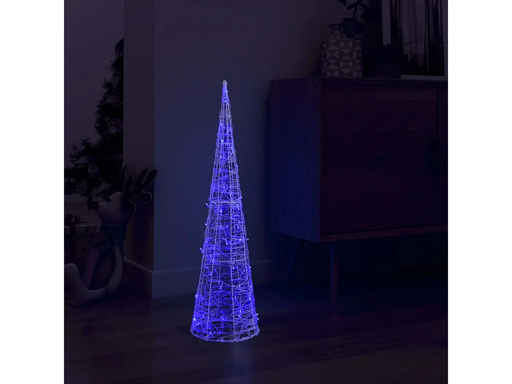 Cône lumineux décoratif pyramide à LED Acrylique Bleu 90 cm