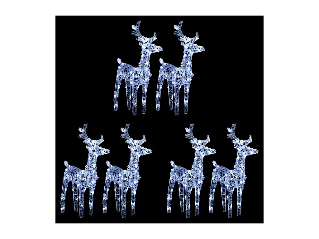 Rennes de Noël 6 pcs 240 LED Blanc froid Acrylique