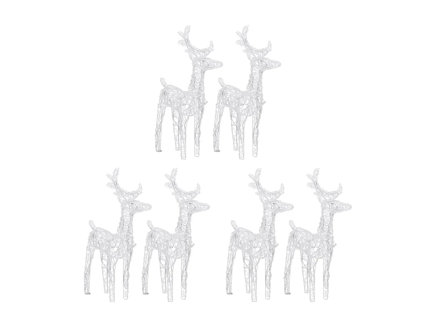 Weihnachts-Rentier, 6 Stück, 240 LEDs, kaltweißes Acryl