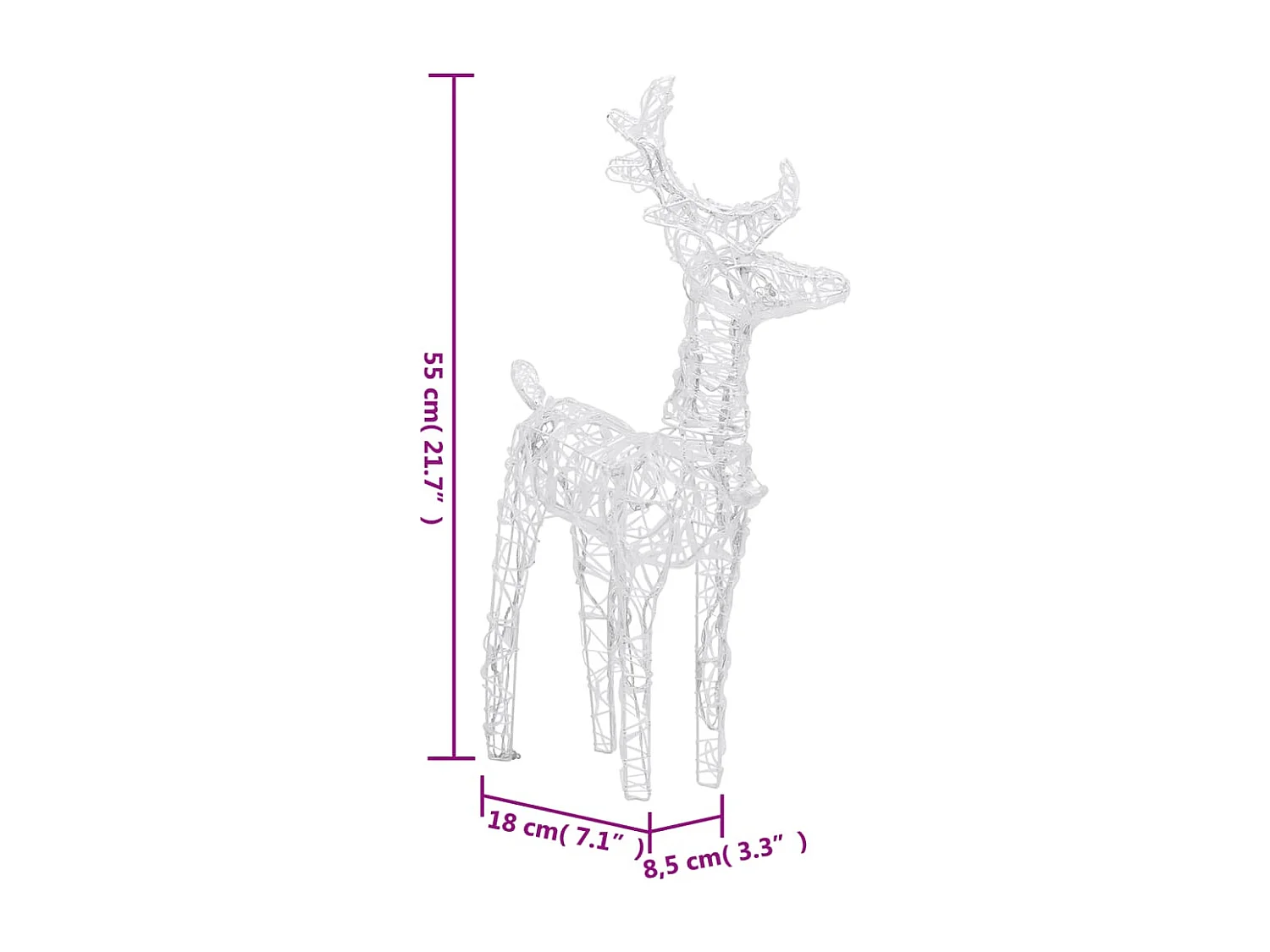 Weihnachts-Rentier, 6 Stück, 240 LEDs, kaltweißes Acryl