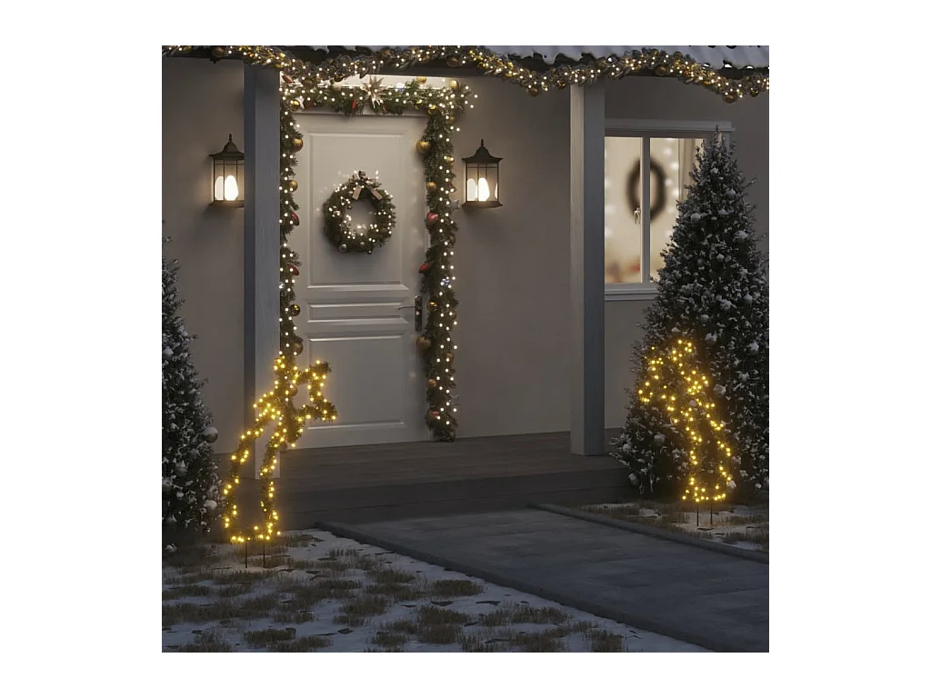 Decorazione natalizia meteora luminosa con picchetti 115 LED 89 cm